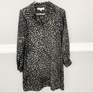 LOFT Button Down Patterned Dress